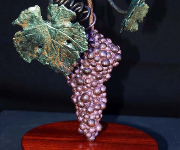Half Life Size Bronze Grape Cluster Sculpture